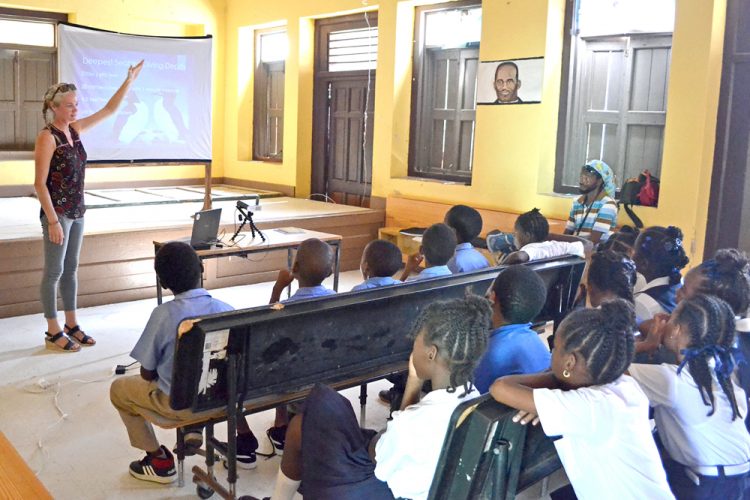 Petit Martinique students and  community  learn more  about Seabirds
