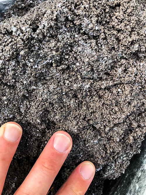 Volcanic Sample Collection Volcanic rock collected for analysis - Searchlight