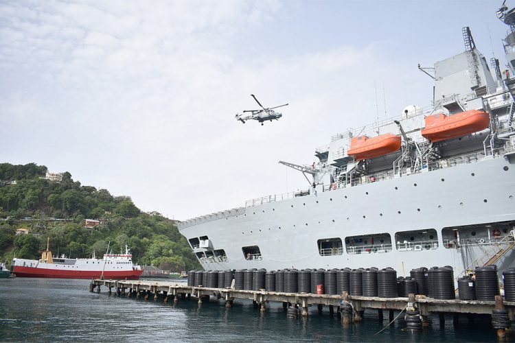 Royal Navy delivers 75 tonnes of aid to SVG