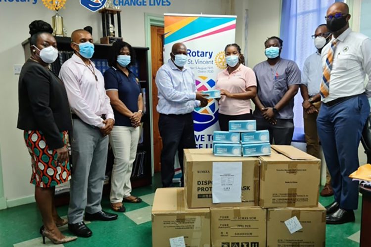 AdventHealth Hospitals  donate masks via Rotary