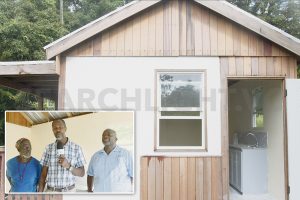Gardener  receives first pre-fab house from Government