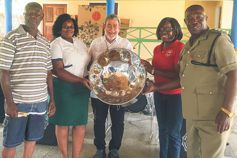 St. Benedict’s receive steel pans a drum set