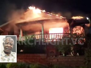 Bishop saved from burning house